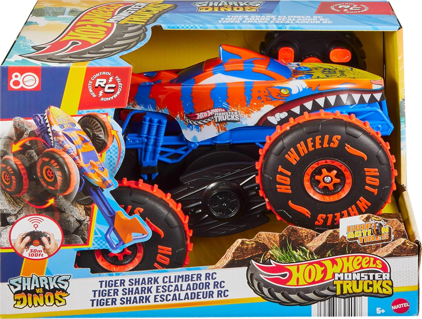 Hot Wheels Monster Trucks Remote Control Toy Vehicle, Large-Scale RC T