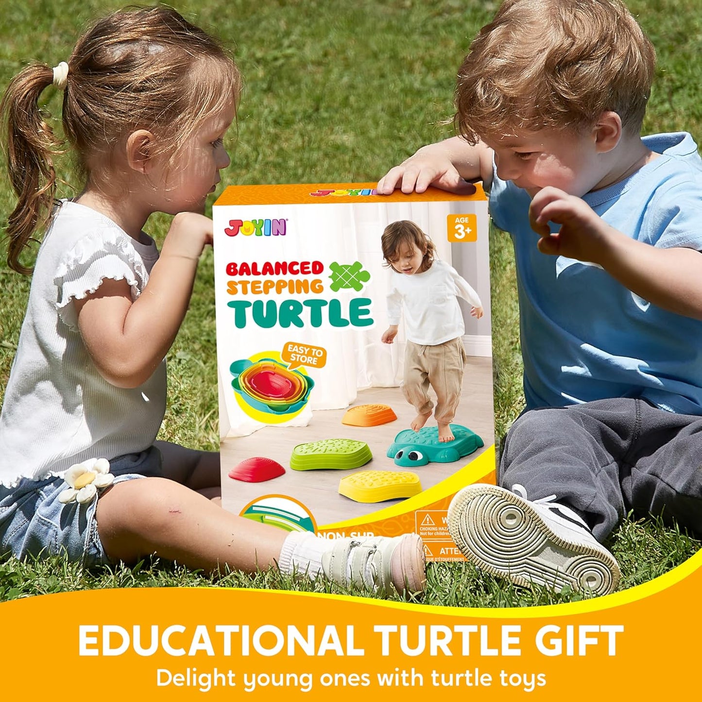 JOYIN 5 Pcs Turtle Balance Stepping Stones, Kids Turtle Path Jumping S