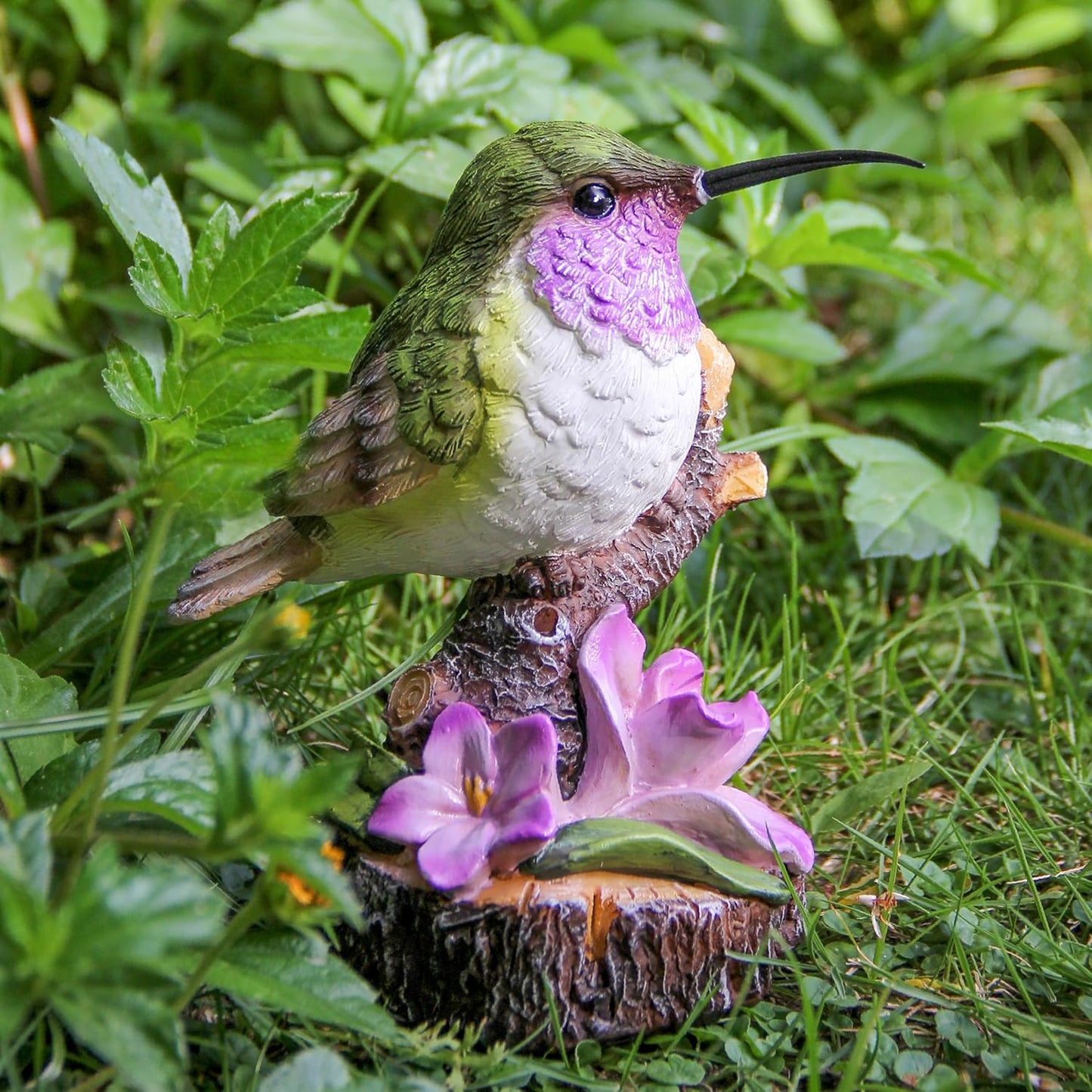 Hummingbird Garden Statues Decor for Outdoor Backyard Yard Porch Patio Lawn Outside Hummingbird Figurine Indoor Home Shelf Decorations for Women Bird Lovers Birds Collectible