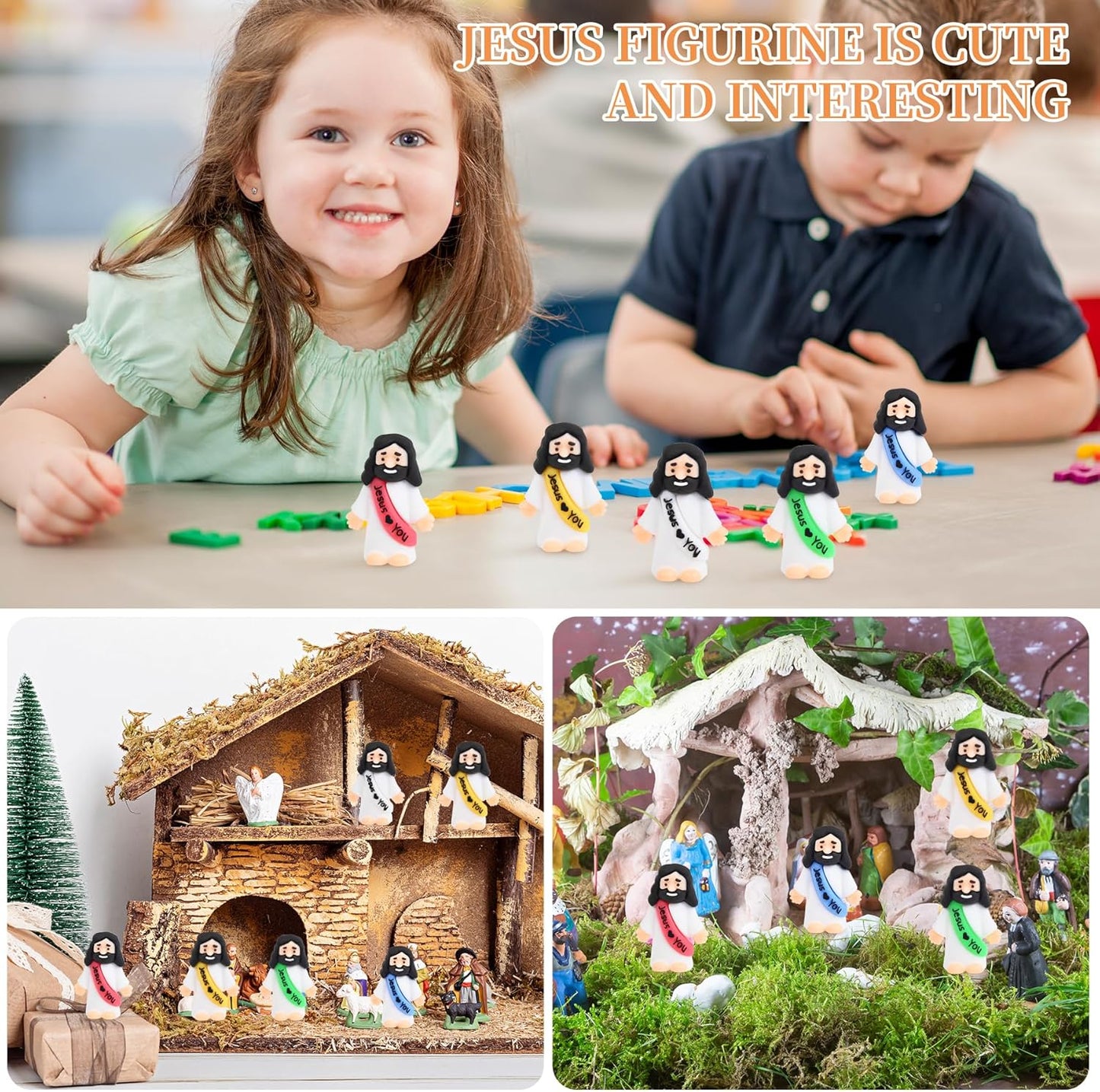 100 PCS Little Jesus Figures, Mini Jesus Figurines in Bulk, Tiny Pocke