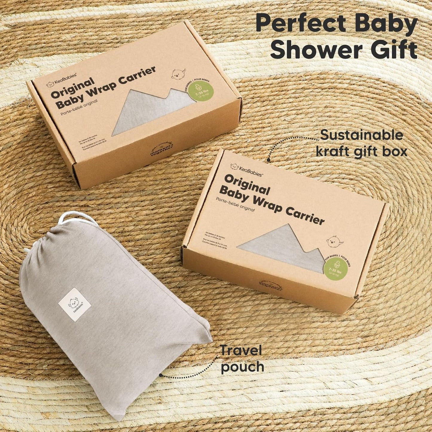 KeaBabies Baby Wrap Carrier - All in 1 Original Baby Carrier Newborn t