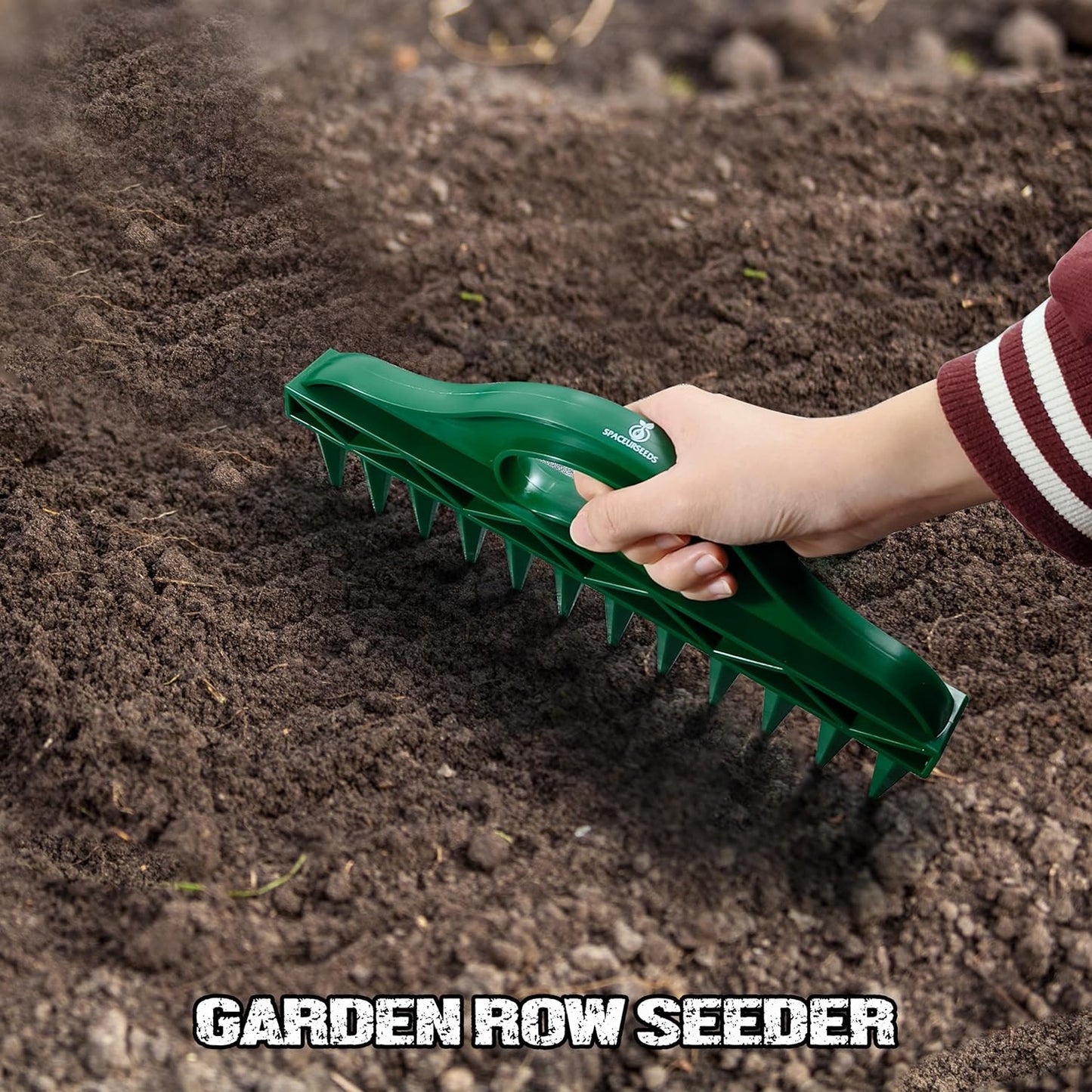 The Row Seeder by Seeding Square – Handheld Garden Tool for Precise Se