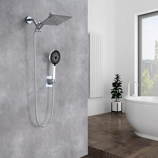Shower Head,8”Rain Shower Head with Handheld Spray Combo with 11'' Ang