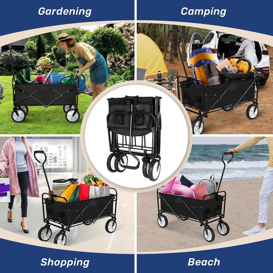 YSSOA Rolling Folding & Rolling Collapsible Garden Cart, Outdoor Campi