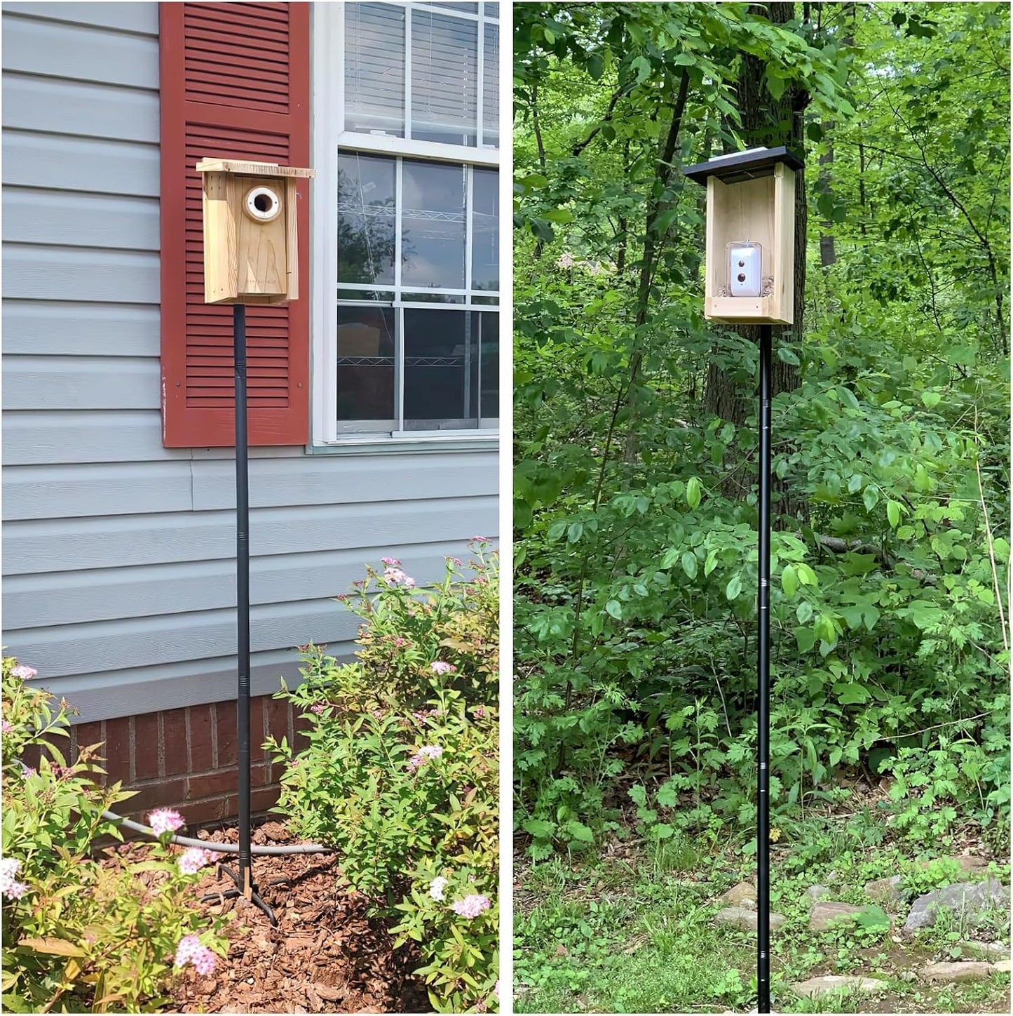 Bird House Pole, 92in Adjustable Bird Feeder Pole for Outdoors, Heavy Duty Smart Feeder Pole Mount Kit for Feeders, Birdhouse, Weather Station, Birdwatching