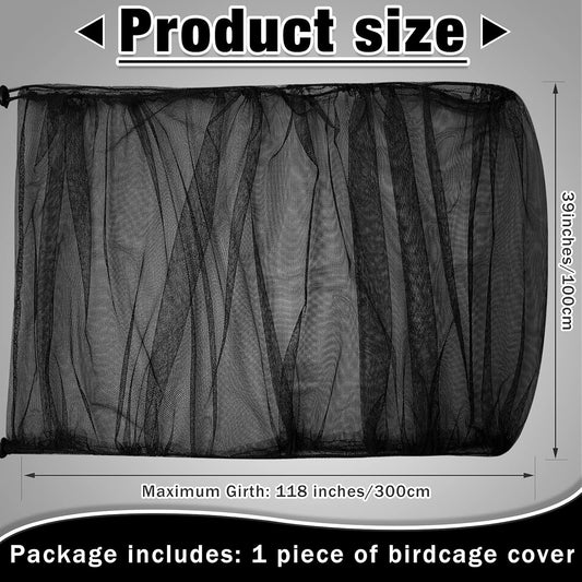Shappy Large Bird Cage Seed Catcher,Bird Cage Cover Net Skirt Guard,Ad