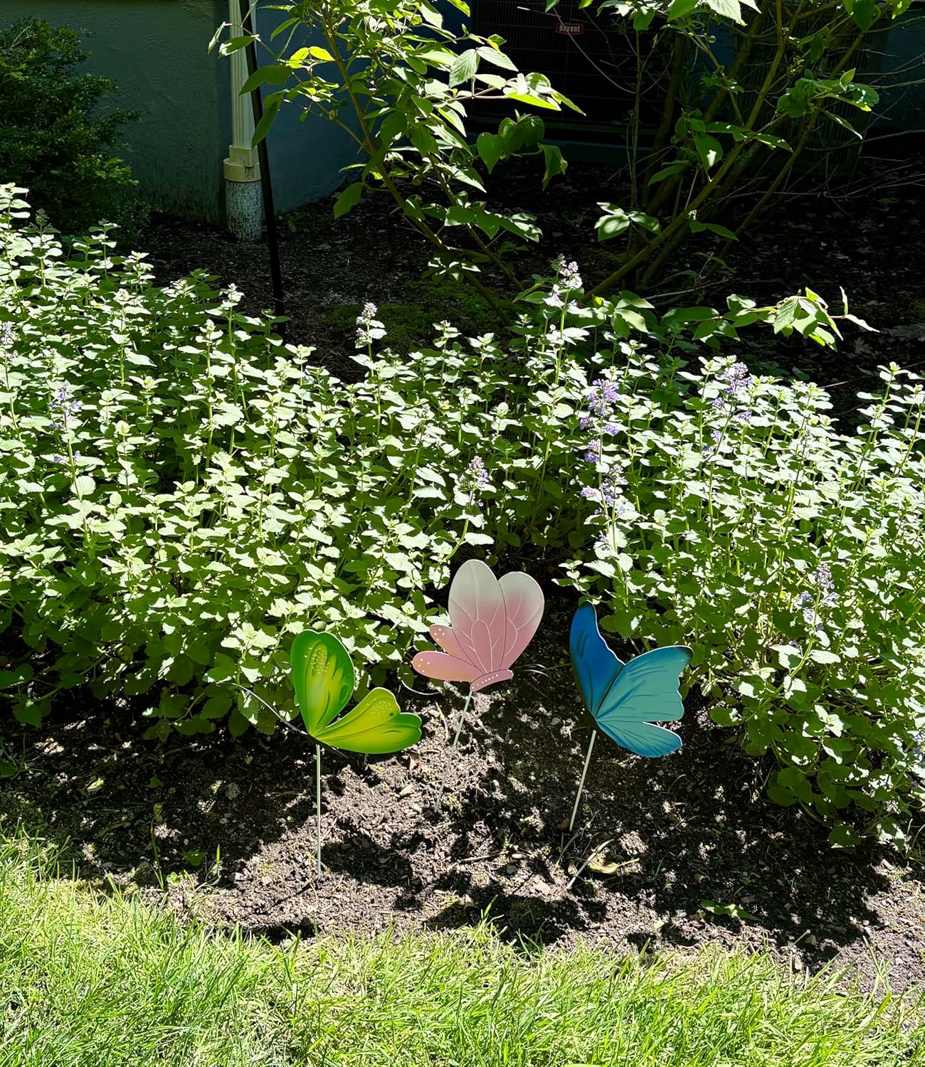 6.25" Metal Butterfly on 9" Stick for Pots and Planters, Set of 3
