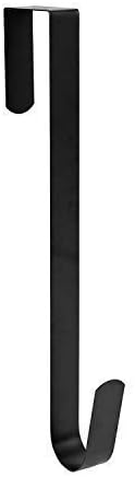 Sattiyrch 15" Wreath Hanger for Front Door,Sturdy Steel Wreath Door Hanger,Over The Door Hanger Hook (Black,1)