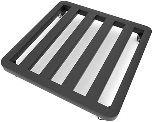 Heavy Duty Plant Caddy with Lockable Wheels, Square Metal Rolling Dolly for Indoor/Outdoor Large Pots, Easy Repositioning Plant Stand for Heavy Planters