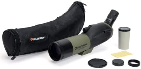 Celestron – Ultima 65 Angled Spotting Scope – 18 to 55x65mm Zoom Eyepiece – Multi-Coated Optics for Bird Watching, Scenery and Hunting – Waterproof and Fogproof – Includes Soft Carrying Case