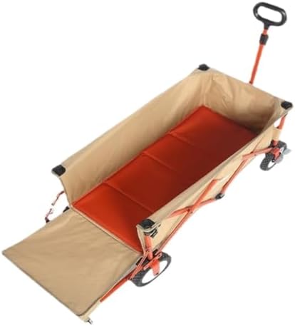 Portable Camping Cart,Outdoor Beach Camping Folding Trolley Cart for Campervan Camping Car and Picnic Portable and Compact Outdoor Cart for Easy Transport (Black)