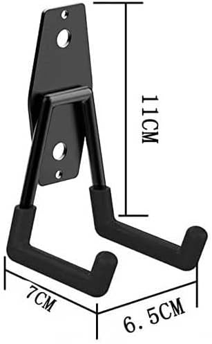 Teensery 2 Pcs Garage Hooks Wall Mounted Garage Storage Utility Hooks Double Hooks Garage Hanger Organizers Garden Tools, Black