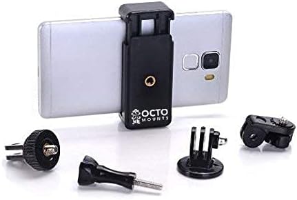 Octo Mounts Universal Smartphone Holder Adapter Kit. Compatible with Any Tripod, Action Mount or GoPro Mount Accessory. Compatible with iPhone, Samsung Galaxy, Android, BlackBerry, Pixel, and HTC
