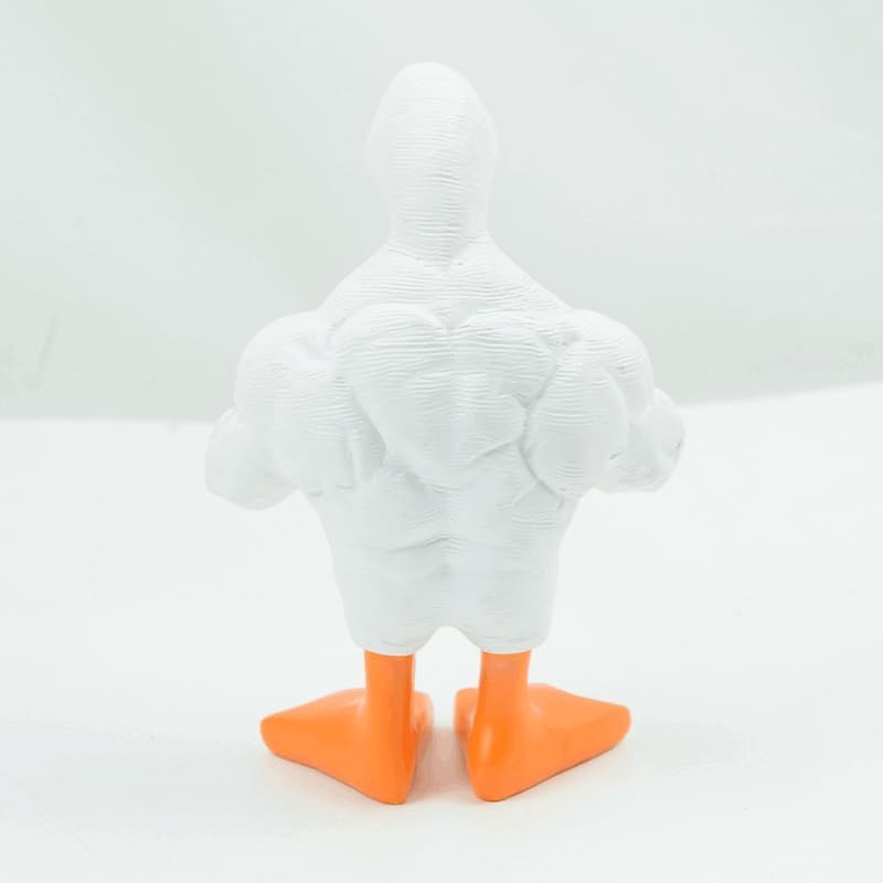 Fun Muscular Buff Duck Statue Ornament Cute Funny Muscle Goose Duck Sculptures Magnetic Key Holder Tool Organizer Holder Figurine Ornaments For Home Living Room Bedroom Housewarming Ideas Gift (1PCS)