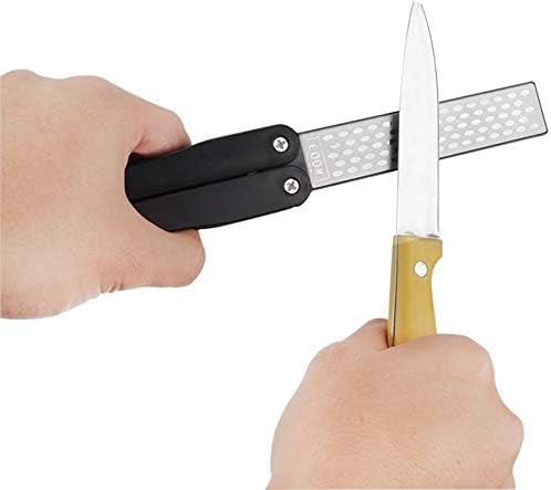 Folding Knife Sharpener, Floor 400/600 Grit Foldable Knife Whetstone Diamond Pocket Knife Sharpener Sector Shaped Double-Sided Knife Sharpening Stone for Kitchen Garden Outdoor (#1)