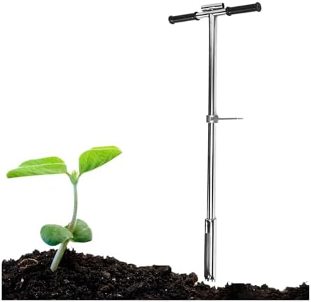 1m Stainless Steel Soil Sampler Probe for Lawn & House Plants - Ejector Foot Pedal Handle, 2" Diameter (38mm) - Durable Soil Testing Tool for Garden & Lawn Care