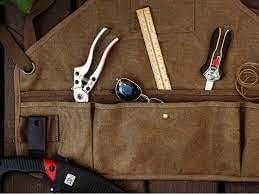 Ironwood Tool Co. 16oz Waxed Canvas Garden Tool Apron with shoulder pa