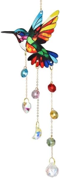 Hanging Hummingbird Suncatcher, Hummingbird Crystal Suncatcher, Hanging Sunlight Catcher, Crystal Hanging Ornament, Home Decoration, Birthday Gift