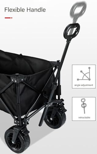 Collapsible Wagon Cart with Wheels Foldable Folding Wagons Carts Silen