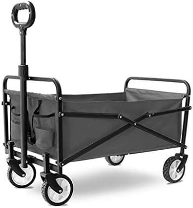 Lightweight Folding Garden Trolley Cart - Heavy Duty Multi-Function Shopping Wagon for Outdoor Camping, Beach, and Travel - Portable Pull Handcart