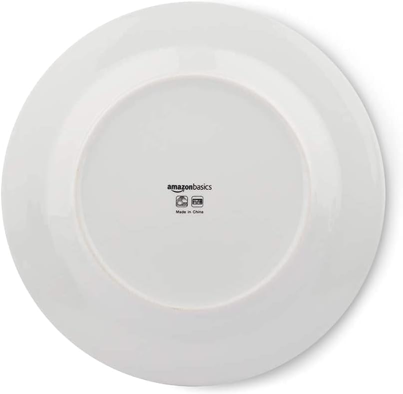 Amazon Basics Dinnerware Set, Microwave and Dishwasher Safe, Service f