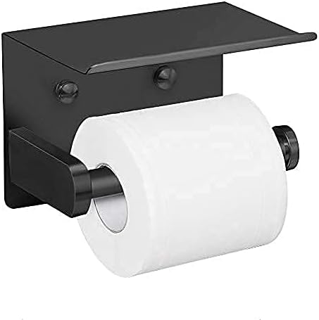 VAEHOLD Self Adhesive Toilet Paper Holder with Phone Shelf Stainless S
