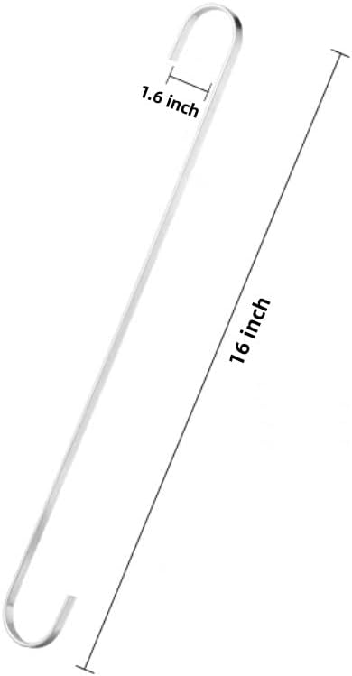 2 Pcs Extra Large S Shaped Hooks 16 inch, Heavy Duty Long S Hooks for Hanging Plant Extension Hooks for Closet,Garden,Indoor Outdoor Uses(Silver)