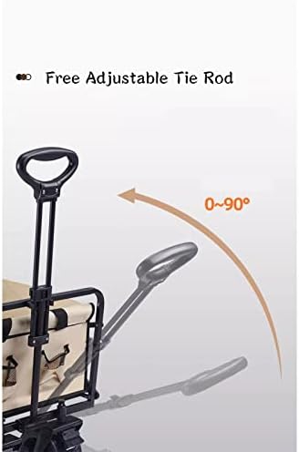 Portable Camping Cart,Camping Trolley Cart with Wheels, Folding Garden Beach Wagon Foldable Pull Along Trolley, with Removable Fabric for Picnic Transport Outdo