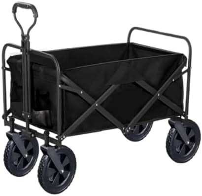 Portable Camping Cart,Outdoor Beach Trolley Cart for Camper Van Camping Foldable and Portable Black Vehicle Mounted Trolley