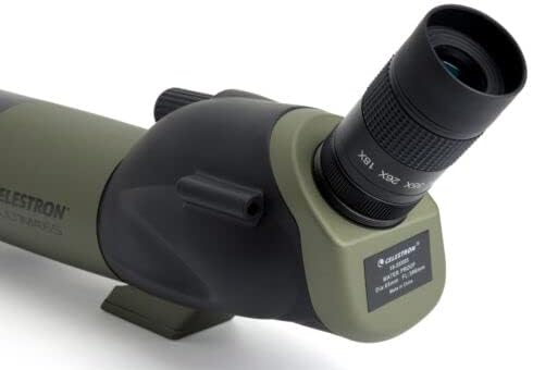 Celestron – Ultima 65 Angled Spotting Scope – 18 to 55x65mm Zoom Eyepiece – Multi-Coated Optics for Bird Watching, Scenery and Hunting – Waterproof and Fogproof – Includes Soft Carrying Case