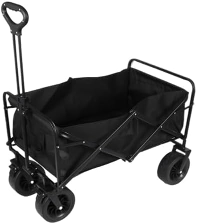 Portable Camping Cart,Foldable Beach Trolley Cart for Outdoor Camping Portable Hand Cart with Camping Table Ideal for Picnics and Campers Small Trailer for Easy Transport (Beige)