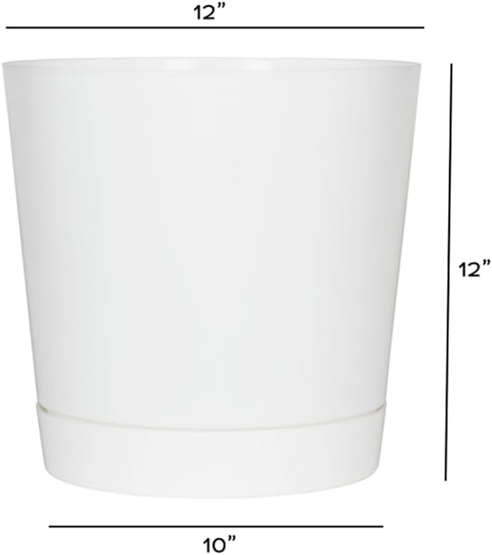 Novelty Majestic Full Depth Cylinder Pot, Glossy White, 12-Inch (10122