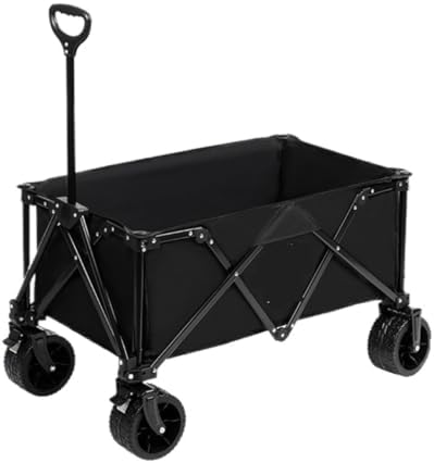 Portable Camping Cart,Outdoor Beach Camping Trolley Portable Folding Cart for Camper Small and Lightweight Outdoor Trolley for Easy Pushing and Transport (Blue)