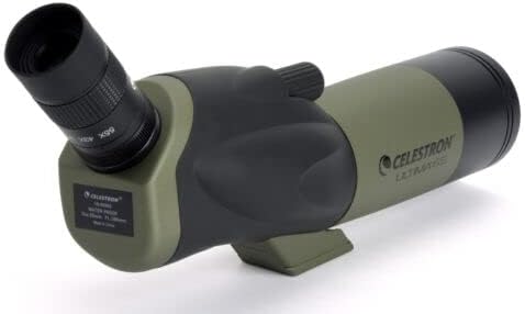 Celestron – Ultima 65 Angled Spotting Scope – 18 to 55x65mm Zoom Eyepiece – Multi-Coated Optics for Bird Watching, Scenery and Hunting – Waterproof and Fogproof – Includes Soft Carrying Case