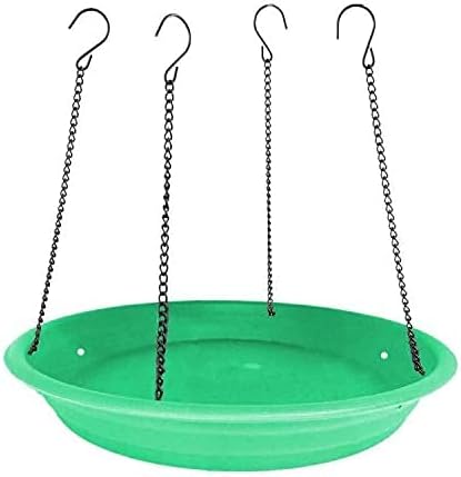 Green Multi-Purpose Bird Seed Catcher & Platform Feeder - Hanging Tray with Seed Hoop
