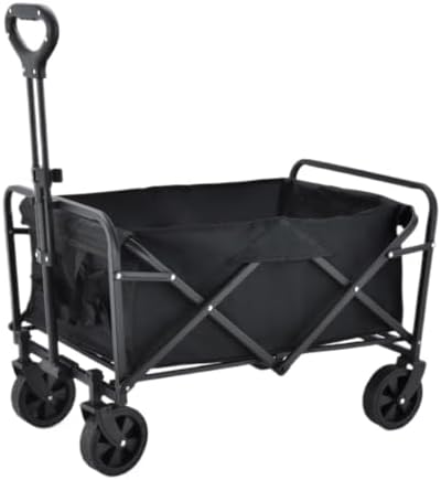 Portable Camping Cart,Beach Trolley Cart for Camping and Picnics Off Road Wheels Folding Design Small Pull Cart for Outdoor Activities Outdoor Camping Equipment(A)