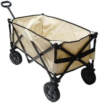 Portable Camping Cart,Outdoor Beach Camping Folding Trolley Cart for Fishing Gear and Shopping Transport with Self Driving Camping Tool Cart