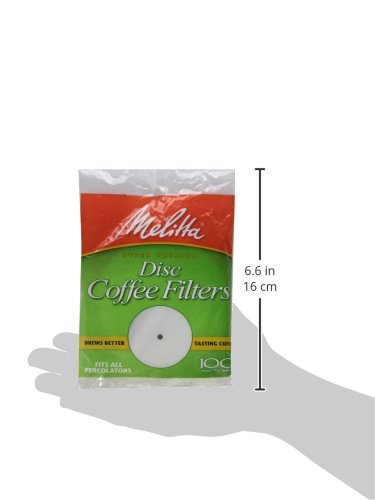 Melitta Super Premium Disc Coffee Filters, White, 100 Count (Pack of 1)