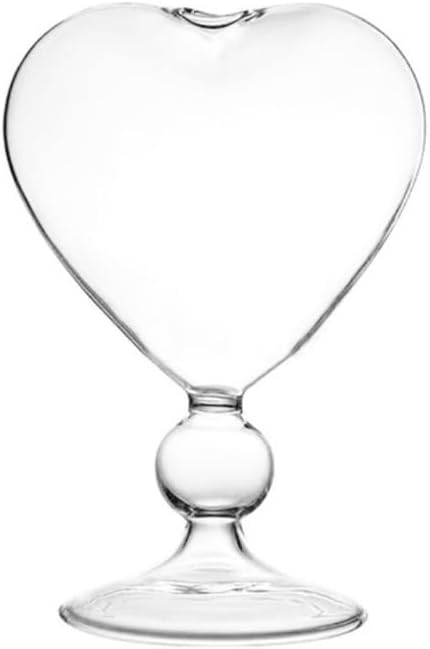 Heart Shape Glass Flower Pot Desktop Standing Vase Planter Container H