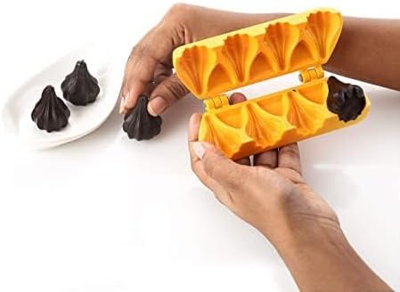 Multi Utility Plastic Modak Mould Set for Ganesh Festival Includes 3 Different Size of Modak and One Modak Patti (3 Modak and Modak Patti)