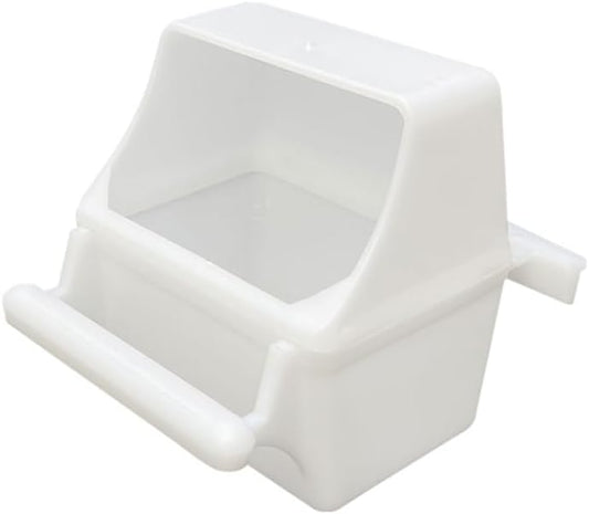 Hanging Bird Feeders for Cage Large Capacity Plastic Container with Perch for Cockatiel Conure Parakeet Plastic Bird Feeder for Cage