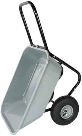 10" Pneumatic Wheel Barrow - Two-Wheeled Garden Cart for Easy Transpor