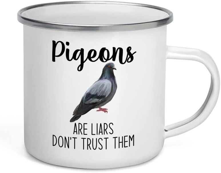Bird Lover Camper Mug 12oz - Don't trust pgeon - Hummingbird Nest Cage Parrot Dad Gardening Outdoor Birdwatcher Feeder