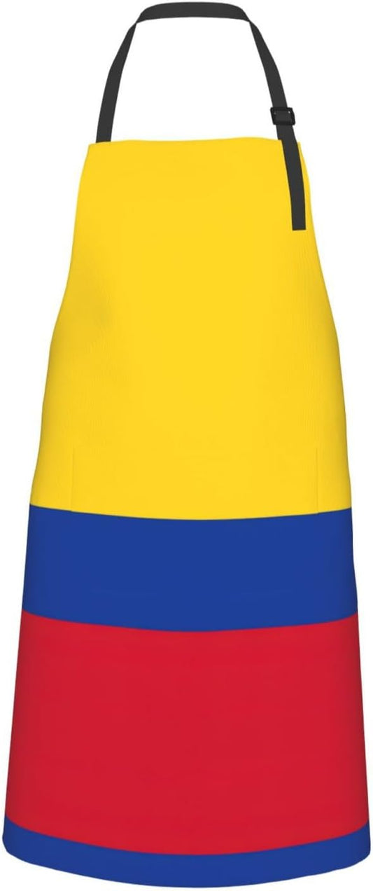 Flag of Colombia print Waterproof chef's apron with pocket apron for kitchen cooking baking barbecue and gardening