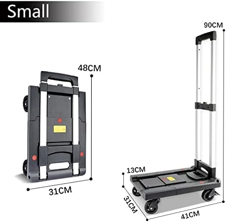JSEIAJB Small Cart Express Small Pull Cart Pull Cart Folding Portable 