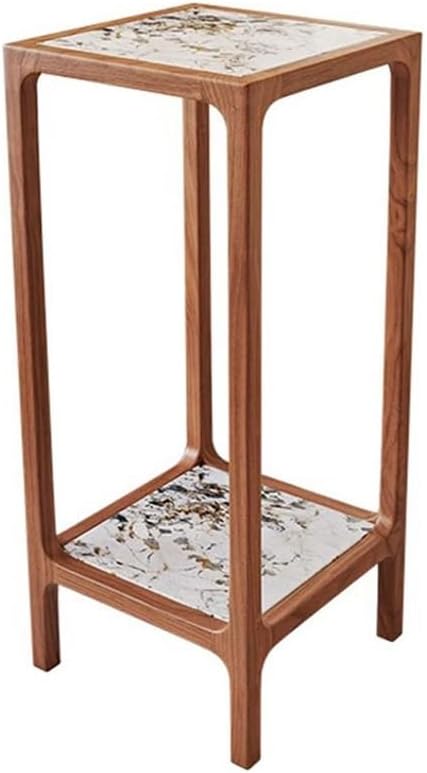 Oriental Vase Stand Black Walnut Home Living Room Floor Bonsai Rack, Light Luxury New Chinese Rock Plate Ornament Stand Vase Display Stand(Small)