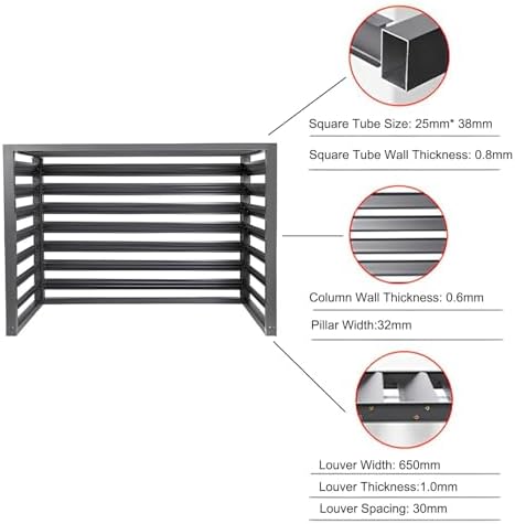 Aluminum Mini-Split Condenser Cover, Air Conditioner Shade Covers for Outside, Fencing to Hide Air Conditioner, Shelf Plant Stand for Outdoor