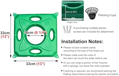 Aquarium Water Plants Floating Planter Basket Outdoor Plant Island for