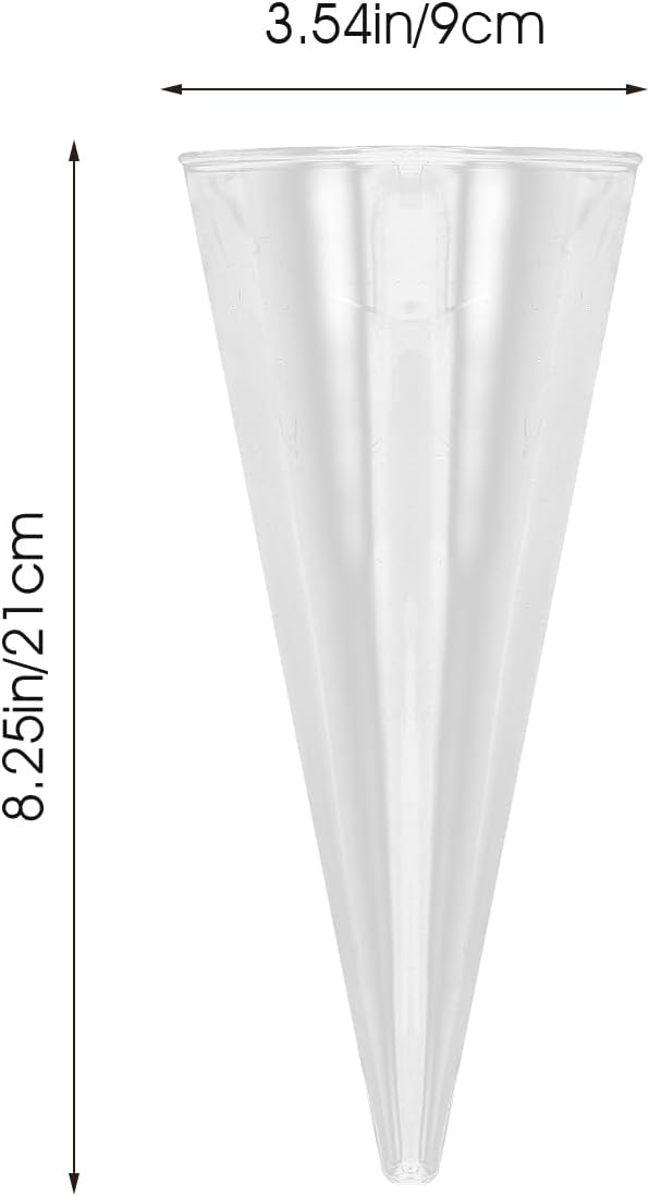 3Pcs Wall Hanging Hydroponic Glass Vase Cone Shape Plant Holder for Home Decoration Space-Saving Planter for Indoor Flowers Modern European Style Wall Adornment