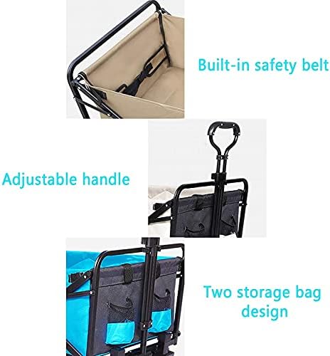 Portable Camping Cart,Beach Trolley Fishing Trolley with Putter Foldab